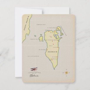 Illustrierte Karte von Bahrain