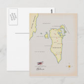 Illustrierte Karte von Bahrain (Vorne/Hinten)