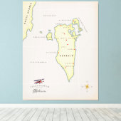 Illustrierte Karte von Bahrain Leinwanddruck (Insitu (Holzboden))