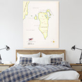 Illustrierte Karte von Bahrain Leinwanddruck (Insitu (Schlafzimmer))