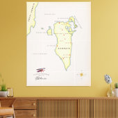 Illustrierte Karte von Bahrain Leinwanddruck (Insitu (Wohnzimmer))