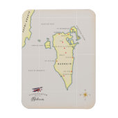 Illustrierte Karte von Bahrain Magnet (Vertikal)