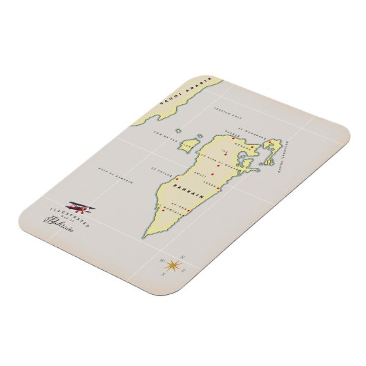 Illustrierte Karte von Bahrain Magnet (Linke Seite)