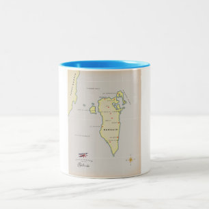 Illustrierte Karte von Bahrain Zweifarbige Tasse