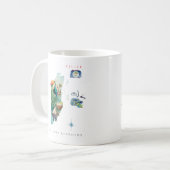 Illustrierte Karte von Belize | Monogramm Kaffeetasse (Vorderseite Links)