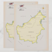 Illustrierte Karte von Borneo (Vorne/Hinten)