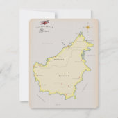 Illustrierte Karte von Borneo (Vorderseite)