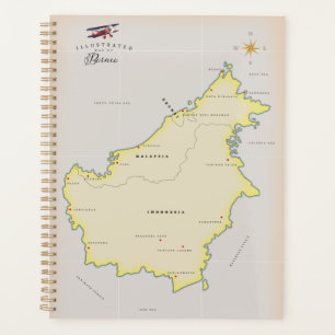 Illustrierte Karte von Borneo Planer