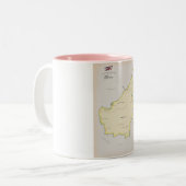 Illustrierte Karte von Borneo Zweifarbige Tasse (Vorderseite Links)