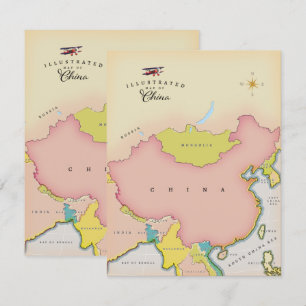 Illustrierte Karte von China