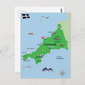 Illustrierte Karte von Cornwall (Vorne/Hinten)