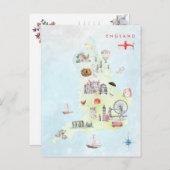 Illustrierte Karte von England Art (Vorne/Hinten)