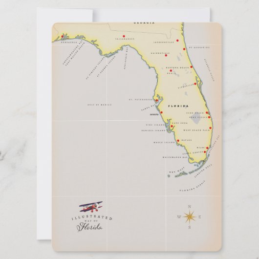 Illustrierte Karte von Florida (Vorderseite)