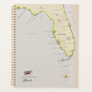 Illustrierte Karte von Florida Planer