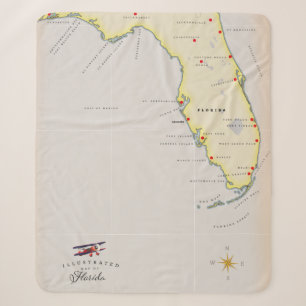 Illustrierte Karte von Florida Sherpadecke