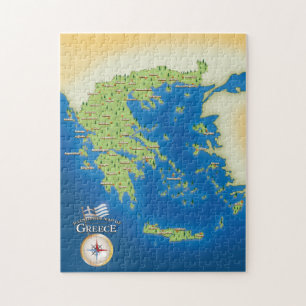 Illustrierte Karte von Griechenland Puzzle