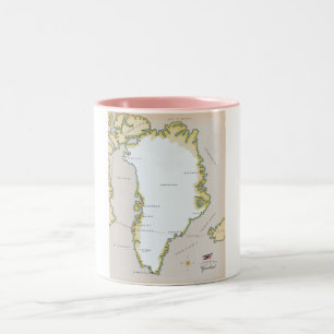 Illustrierte Karte von Grönland Zweifarbige Tasse