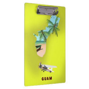 Illustrierte Karte von Guam als Reiseposter Klemmbrett