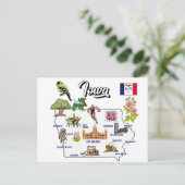 illustrierte Karte von Iowa in den USA (Stehend Vorderseite)