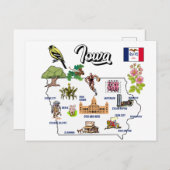 illustrierte Karte von Iowa in den USA (Vorne/Hinten)