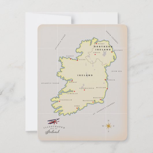 Illustrierte Karte von Irland (Rückseite)