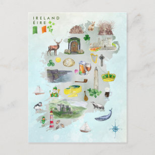 Illustrierte Karte von Irland Art