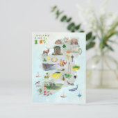 Illustrierte Karte von Irland Art (Stehend Vorderseite)