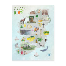 Illustrierte Karte von Irland Art