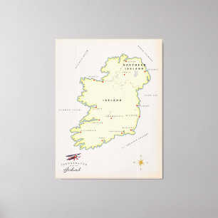Illustrierte Karte von Irland Leinwanddruck