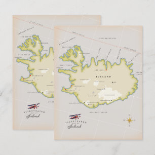Illustrierte Karte von Island