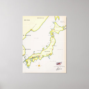 Illustrierte Karte von Japan Leinwanddruck