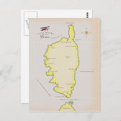 Illustrierte Karte von Korsika (Vorne/Hinten)