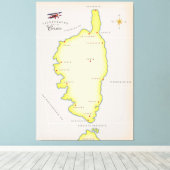 Illustrierte Karte von Korsika Leinwanddruck (Insitu (Holzboden))