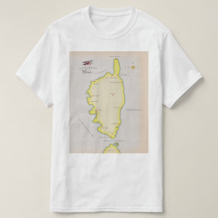 Illustrierte Karte von Korsika T-Shirt