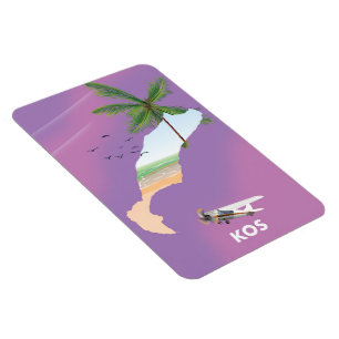 Illustrierte Karte von Kos Griechenland. Magnet