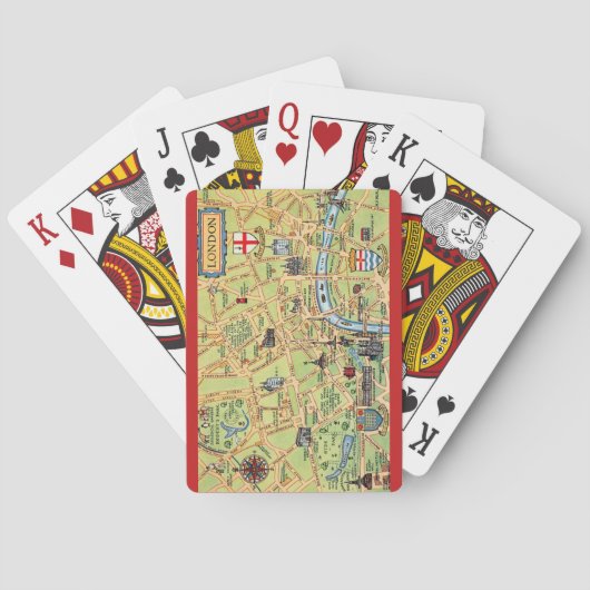 Illustrierte Karte von London England Spielkarten (Rückseite)