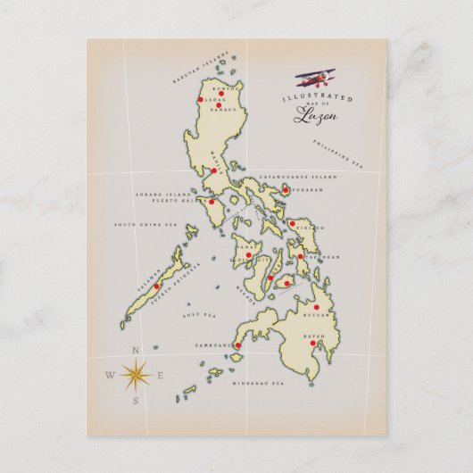 Illustrierte Karte von Luzon Philippines (Vorderseite)