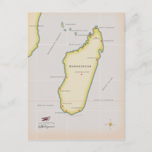 Illustrierte Karte von Madagaskar