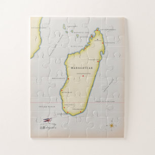 Illustrierte Karte von Madagaskar Puzzle