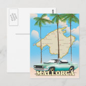 Illustrierte Karte von Mallorca (Vorne/Hinten)