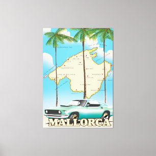 Illustrierte Karte von Mallorca Leinwanddruck