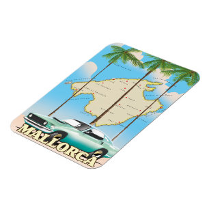Illustrierte Karte von Mallorca Magnet