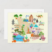 Illustrierte Karte von Marrakesch (Vorne/Hinten)