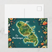 Illustrierte Karte von Martinique (Vorne/Hinten)