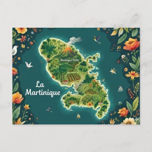 Illustrierte Karte von Martinique (Vorderseite)