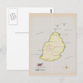 Illustrierte Karte von Mauritius (Vorne/Hinten)