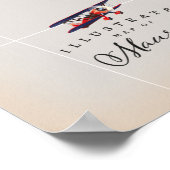 Illustrierte Karte von Mauritius Poster (Ecke)