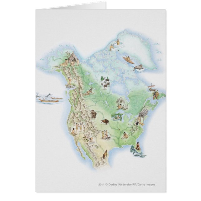 Illustrierte Karte von Nordamerika (Vorne)