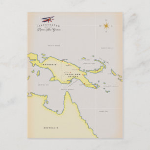 Illustrierte Karte von Papua-Neuguinea