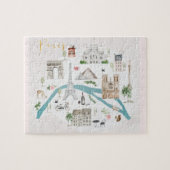 Illustrierte Karte von Paris Poster Puzzle (Horizontal)